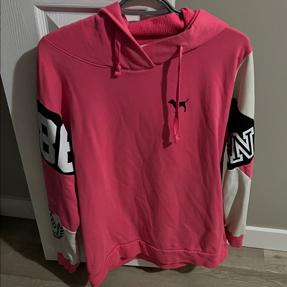 Victoria's Secret Pink Hoodie with Black and White Accents